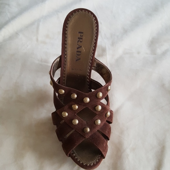 AUTHENTIC PRADA SUEDE STUDDED SHOES - Picture 3 of 8